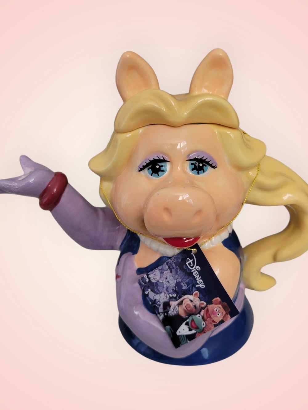 Disney Miss Piggy Ceramic Bank - Blonde & Lavender